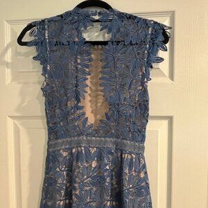 Reiss - US 4, UK 8  - Maika Lace Shift Dress - Light Blue